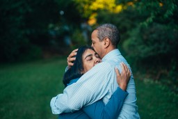A photo representing recovery and support, showing a client with family.