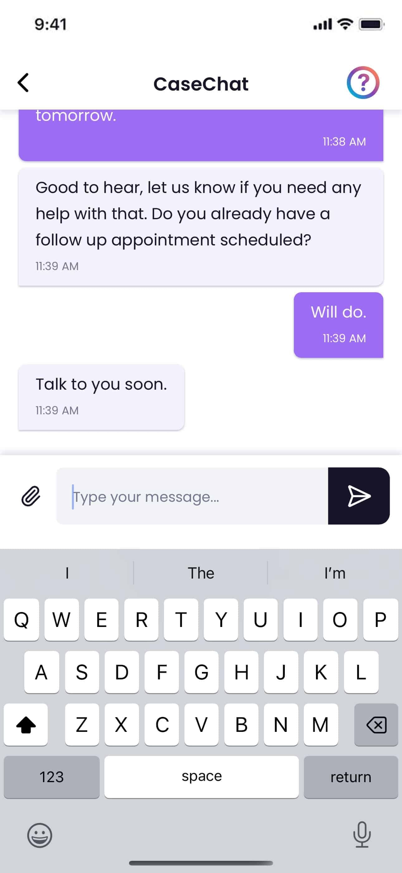 CaseChat automated notifications and real-time communication