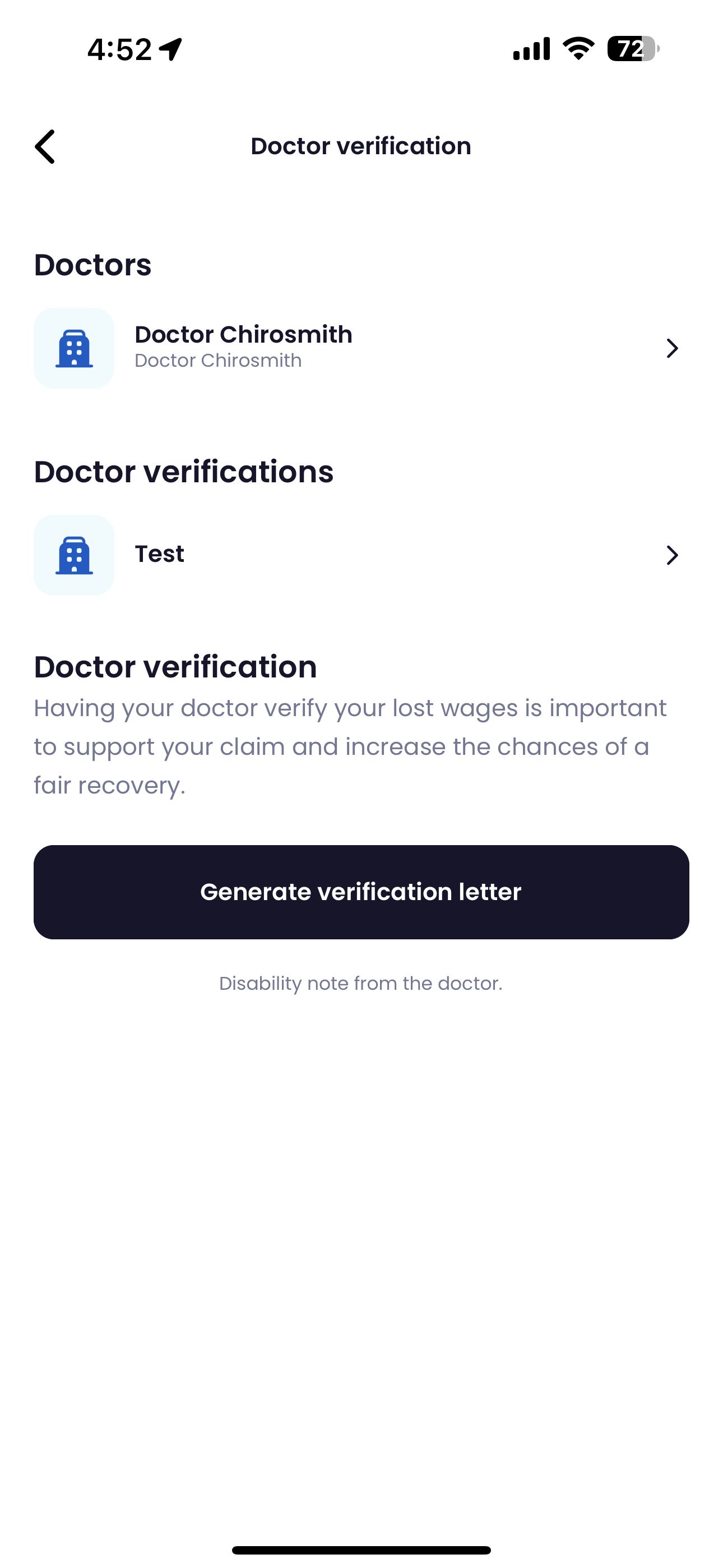 Doctor Wage Loss Verification