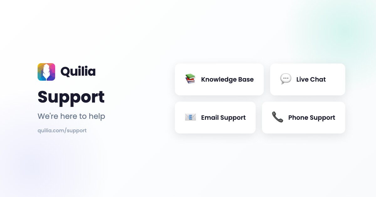 Support & Knowledge Base · Quilia