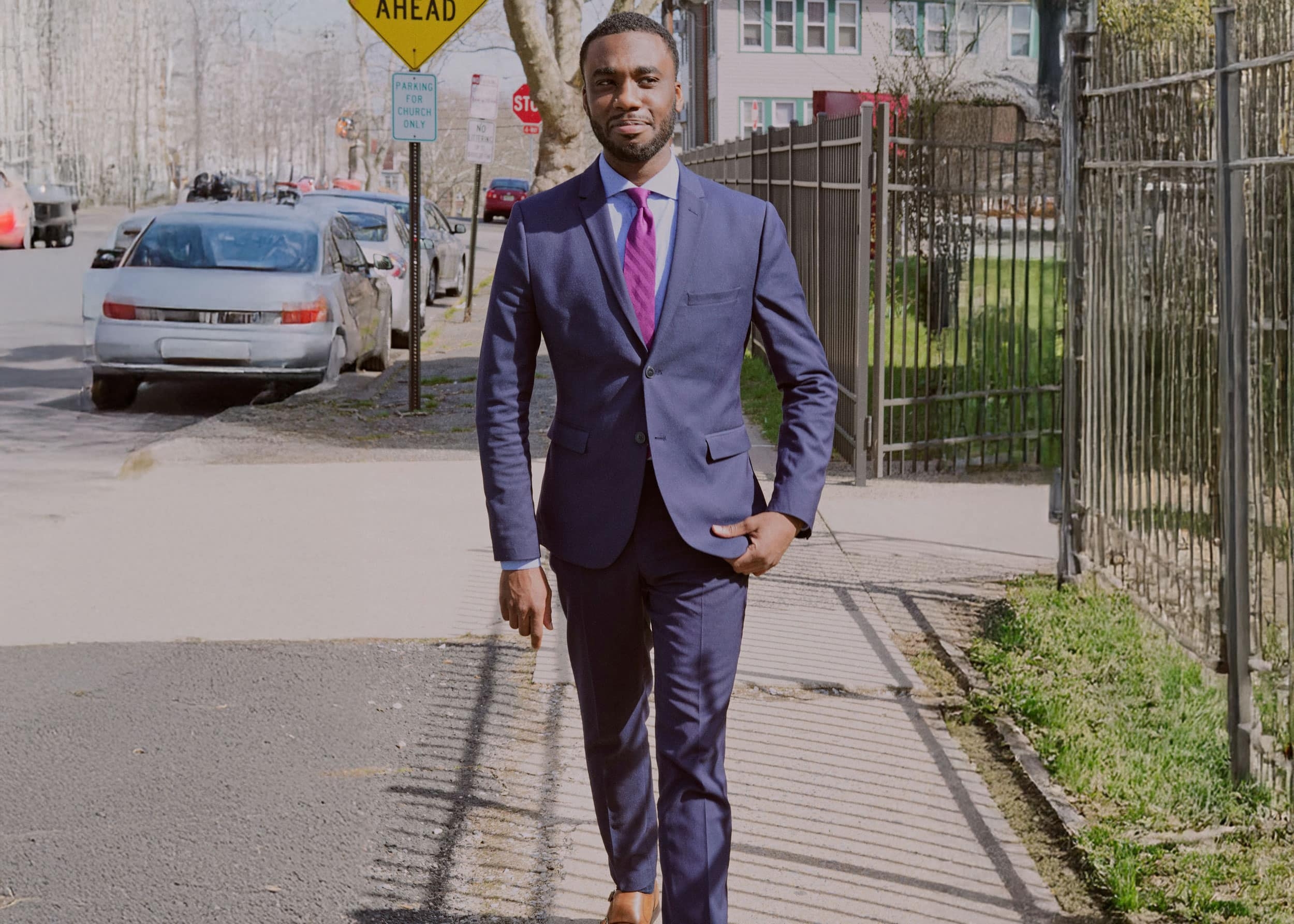 Personal injury lawyer and client smiling after a successful meeting