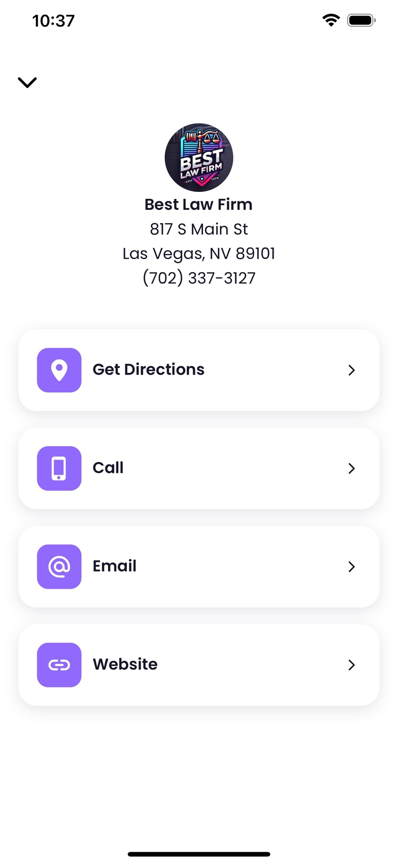 Screenshot of the Quilia App