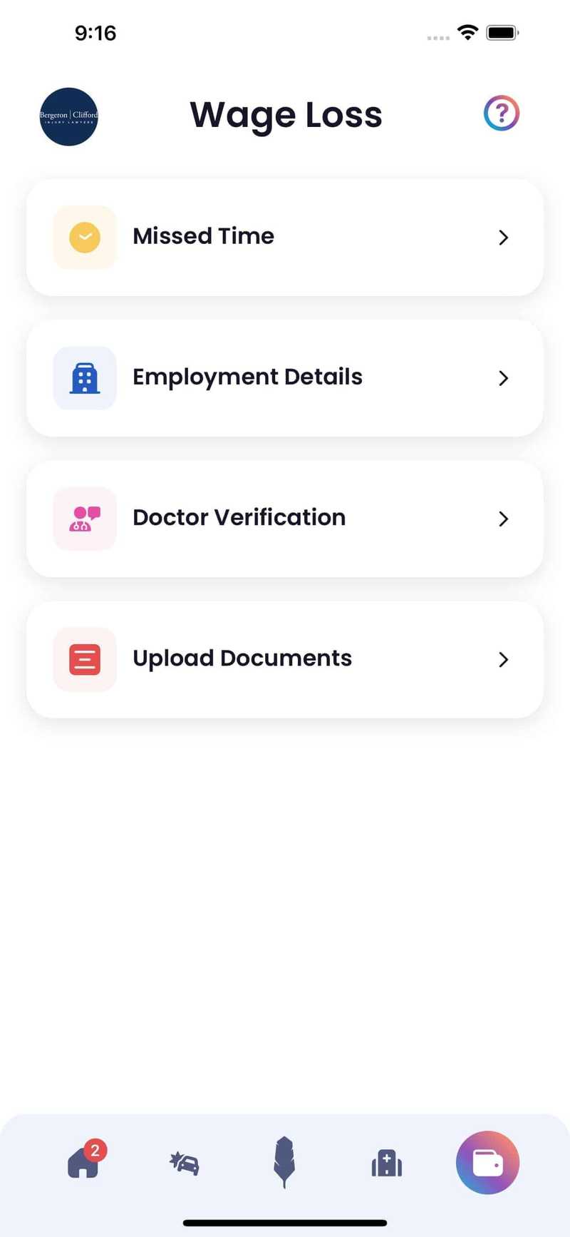 Quilia Screenshot Wage Loss Tab